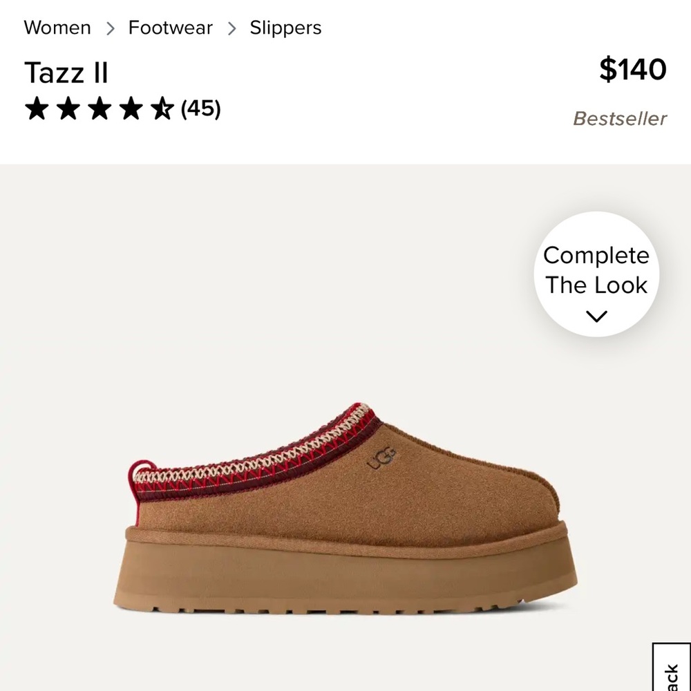 UGG TAZZ Suede Slip-On Shoes with Red Trim SIZE 6❤️🤎❤️ - Picture 8 of 9